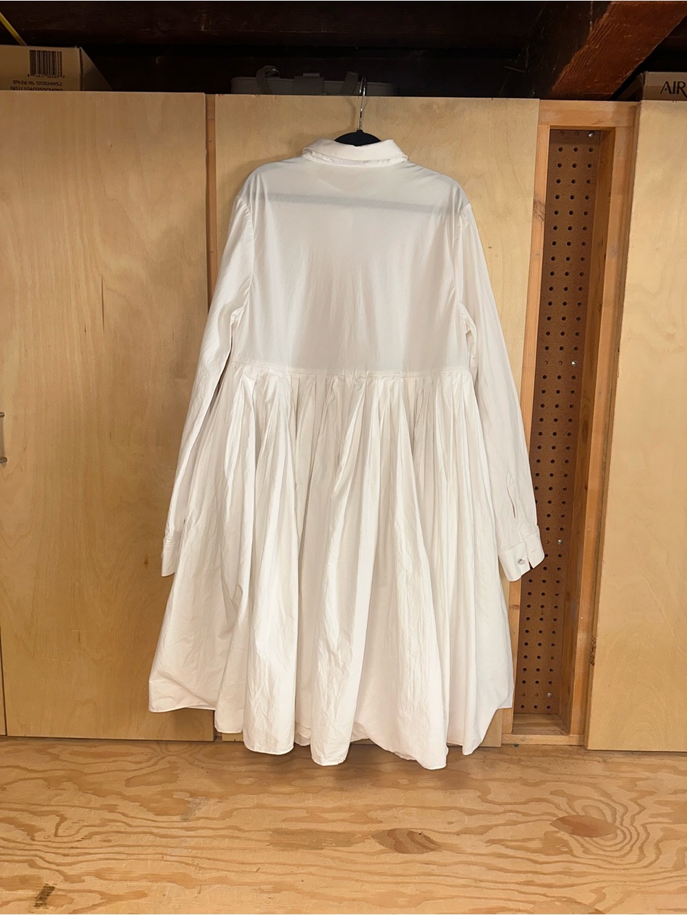 CO White Button-Front Long Sleeve Shirt Dress - Picture 2 of 5